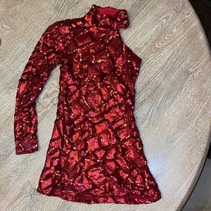Vintage sequin shoulder pad and one arm Dress tunic costume festival party